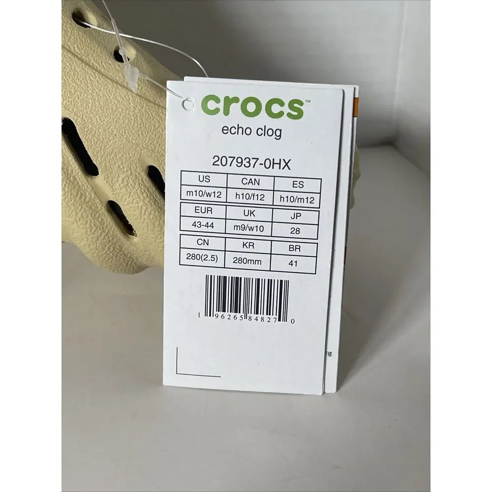 Unisex Clogs Crocs‎ Echo Clog Sesame 207937 M 10/W 12